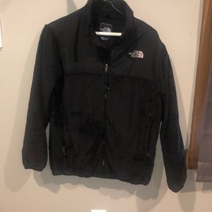 Black Fuzzy North Face Jacket